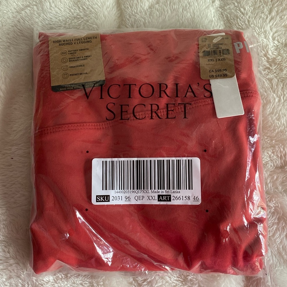 NWT Victoria’s Secret HIgh Waist Full Length Ruched V Legging